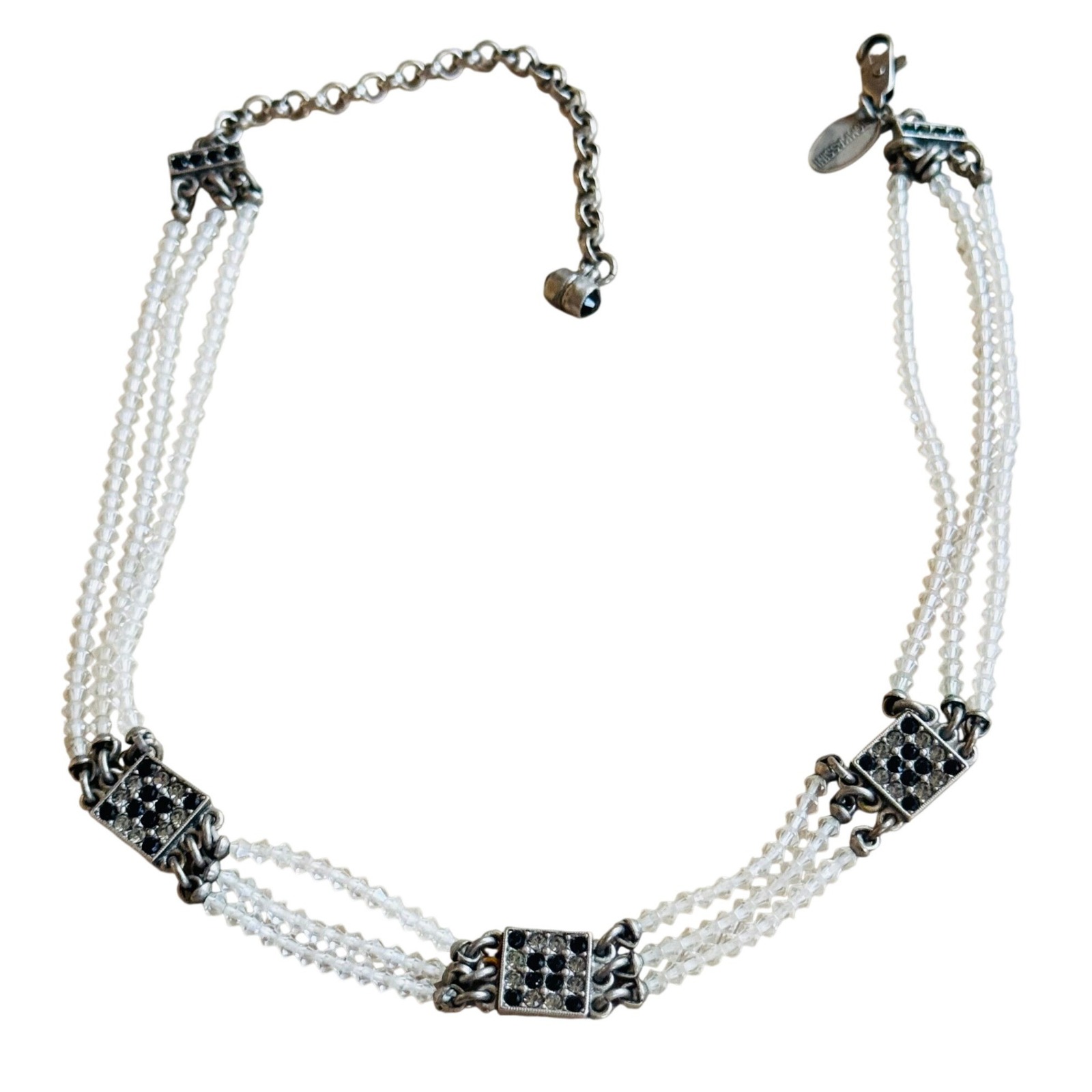 Tommassini Necklace Vtg Jeweled Multi Choker Crystal Rhinestone Jeweled Y2k 16